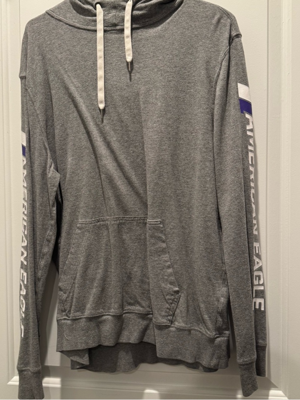 American Eagle Outfitters Gray Lightweight Hoodie Shirt Jacket